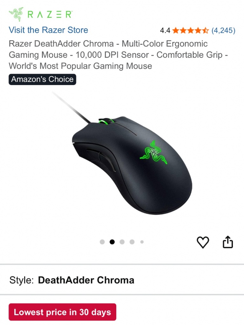 Razer DeathAdder Chroma Mouse
